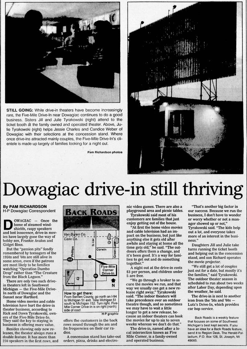 5 Mile Drive-In Theatre - Aug 31 1995 Article